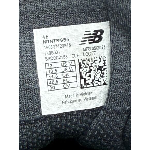 New Balance DynaSoft Nitrel v5 GTX Running Shoe Mens 12 4E Black Mesh Low Trail - Picture 10 of 11